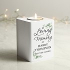 Personalised Memorial White Wooden Tea light Holder, Memorial Candle, Remembrance Candle, In Loving Memory