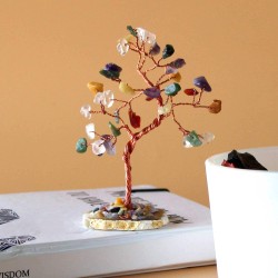 Gemstone Tree Multi Stones on Natural Agate Base (35 stones), Crystal Tree, Healing Tree, Feng Shui