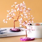 Gemstone Tree Rose Quartz on Pink Agate Base (35 stones), Crystal Tree, Healing Tree, Feng Shui