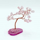 Gemstone Tree Rose Quartz on Pink Agate Base (35 stones), Crystal Tree, Healing Tree, Feng Shui