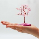 Gemstone Tree Rose Quartz on Pink Agate Base (35 stones), Crystal Tree, Healing Tree, Feng Shui