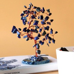 Gemstone Tree Sodalite on Blue Agate Base (100 stones), Crystal Tree, Healing Tree, Feng Shui