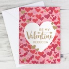 Personalised Valentines Day Card, Confetti Hearts, Greeting Card, Card For Girlfriend or Boyfriend