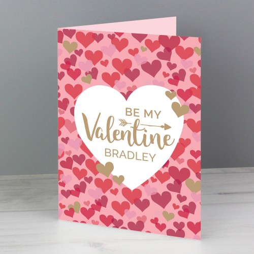 Personalised Valentines Day Card, Confetti Hearts, Greeting Card, Card For Girlfriend or Boyfriend