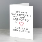 Personalised Valentines Day Card, Our First Valentines, Greeting Card, Card For Girlfriend or Boyfriend, 1st Valnetines