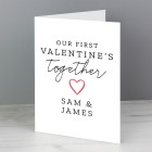 Personalised Valentines Day Card, Our First Valentines, Greeting Card, Card For Girlfriend or Boyfriend, 1st Valnetines