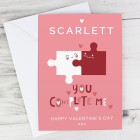 Personalised Valentines Day Card, You Complete Me, Greeting Card, Card For Girlfriend or Boyfriend