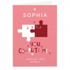 Personalised Valentines Day Card, You Complete Me, Greeting Card, Card For Girlfriend or Boyfriend