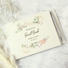 Personalised Floral Watercolour Hardback Guest Book & Pen, Wedding Guest Book