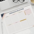 Personalised Free Text Navy & Blush A4 Desk Planner, Weekly Organiser, Daily Planner