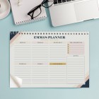 Personalised Free Text Navy & Blush A4 Desk Planner, Weekly Organiser, Daily Planner