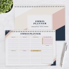 Personalised Free Text Navy & Blush A4 Desk Planner, Weekly Organiser, Daily Planner