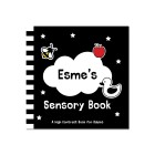 Personalised High Contrast Black and White Baby Book, Sensory Book, Baby Book