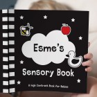 Personalised High Contrast Black and White Baby Book, Sensory Book, Baby Book