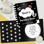 Personalised High Contrast Black and White Baby Book, Sensory Book, Baby Book