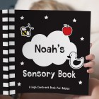 Personalised High Contrast Black and White Baby Book, Sensory Book, Baby Book