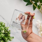 Definition of a Mum Glass Token, Photo Upload, Personalised Gift For Mum, Mothers Day or Mums Birthday