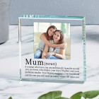 Definition of a Mum Glass Token, Photo Upload, Personalised Gift For Mum, Mothers Day or Mums Birthday