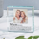 Definition of a Mum Glass Token, Photo Upload, Personalised Gift For Mum, Mothers Day or Mums Birthday