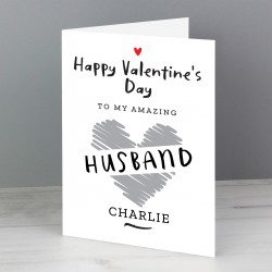 Personalised Valentines Day Card, Happy Valentines, Greeting Card, Card For Girlfriend or Boyfriend