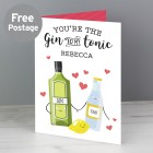 Personalised Valentines Day Card, Gin To My Tonic, Greeting Card, Card For Girlfriend or Boyfriend