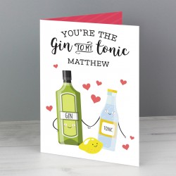 Personalised Valentines Day Card, Gin To My Tonic, Greeting Card, Card For Girlfriend or Boyfriend