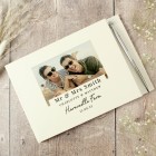 Personalised Photo Upload Hardback Guest Book & Pen, Wedding Guest Book