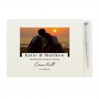 Personalised Photo Upload Hardback Guest Book & Pen, Wedding Guest Book