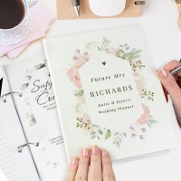 Personalised Floral Watercolour Wedding Planner, Wedding Organiser