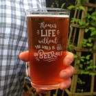 Personalised Pint Glass Un-beer-able , Funny Valentines Gift, Birthday Present