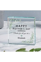 Happy Mothers Day Glass Token, Personalised Gift For Mum, Mothers Day