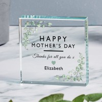 Happy Mothers Day Glass Token, Personalised Gift For Mum, Mothers Day