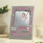 Personalised Mum Glitter Frame, Customised Mum Photo Frame, Photo Gift For Mum, Mothers Day Gift, 4x6 Photo Frame