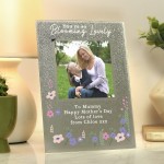 Personalised Blooming Lovely 6x4 Glitter Photo Frame, Customised Mum Photo Frame, Photo Gift For Mum, Mothers Day Gift, 4x6 Photo Frame