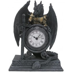 Dragon in Armour Clock, Mixed, Height 20cm