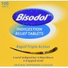 Bisodol Acid Indigestion Relief Heartburn Trapped Wind 100 Tablets