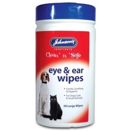 Johnsons Veterinary Products 19-0205 Ear and Eye Wipes Dogs Cats Small Animals