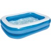 Bestway Family Pool, pool rectangular for children, easy to assemble, blue, 201 x 150 x 51 cm