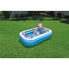 Bestway Family Pool, pool rectangular for children, easy to assemble, blue, 201 x 150 x 51 cm