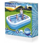 Bestway Family Pool, pool rectangular for children, easy to assemble, blue, 201 x 150 x 51 cm