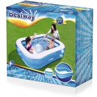 Bestway Family Pool, pool rectangular for children, easy to assemble, blue, 201 x 150 x 51 cm