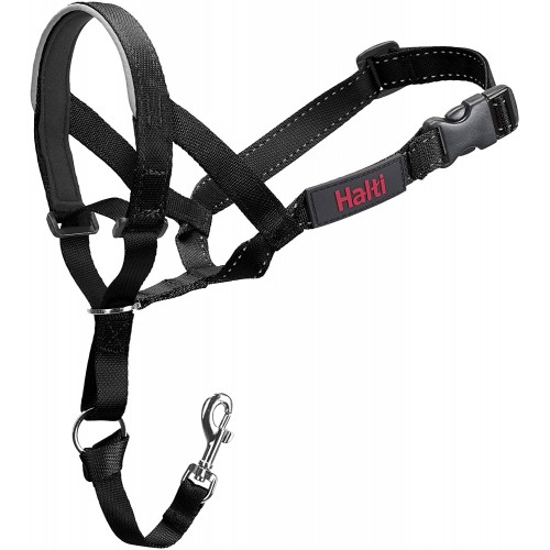 HALTI Head Collar for Dogs Black Gentle Stop Pull Dog Padded Lead Size 3 Medium