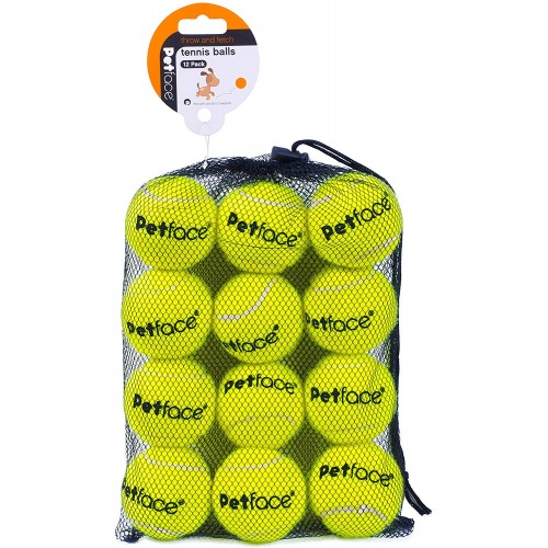Petface Tennis Balls for dogs, throw and fetch, outdoor exercise, 12 pack Petface Tennis Balls for dogs, throw and fetch, outdoor exercise, 12 pack