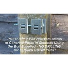 Postfix Slotted Concrete Fence Post Brackets to Fit 4" x 4" Posts 4 SETS - Fix Anything to Concrete Posts Just Clamp On - NO Drilling!
