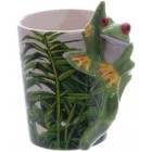 Tree Frog with Foliage Decal Ceramic Shaped Handle Tea Coffee Mug , Funny Home Accessories, Cute Gifts for Girlfriend, Large Mugs for Men Women,Hot Drinks, Cups Presents Secret Santa Gift