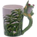 Tree Frog with Foliage Decal Ceramic Shaped Handle Tea Coffee Mug , Funny Home Accessories, Cute Gifts for Girlfriend, Large Mugs for Men Women,Hot Drinks, Cups Presents Secret Santa Gift