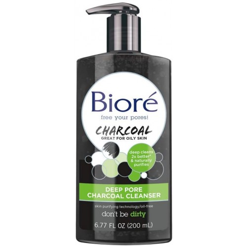 Biore Deep Pore Charcoal Cleanser Face Wash for Oily Skin, 200 ml