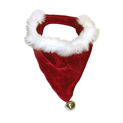 Pet Cute Soft Designer Santa Dog Bandana for Christmas with Bell