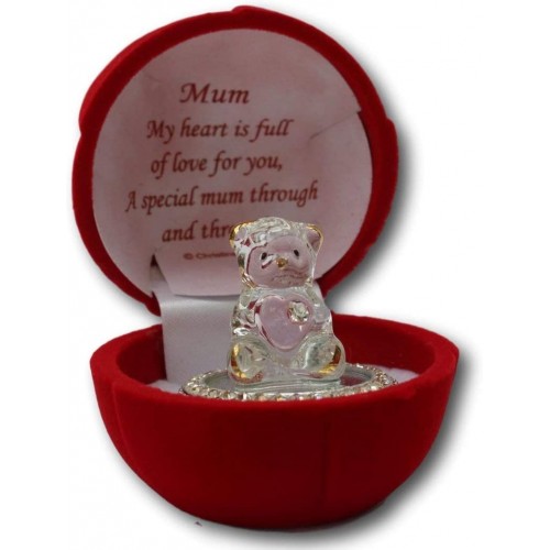 Glass Bear in Gift Box for a Special Mum Through and Through