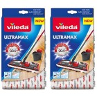 Vileda 1-2 Spray Microfibre Flat Spray Mop with Extra Microfibre Refill Pad, Removes Over 99% of Bacteria with Just Water